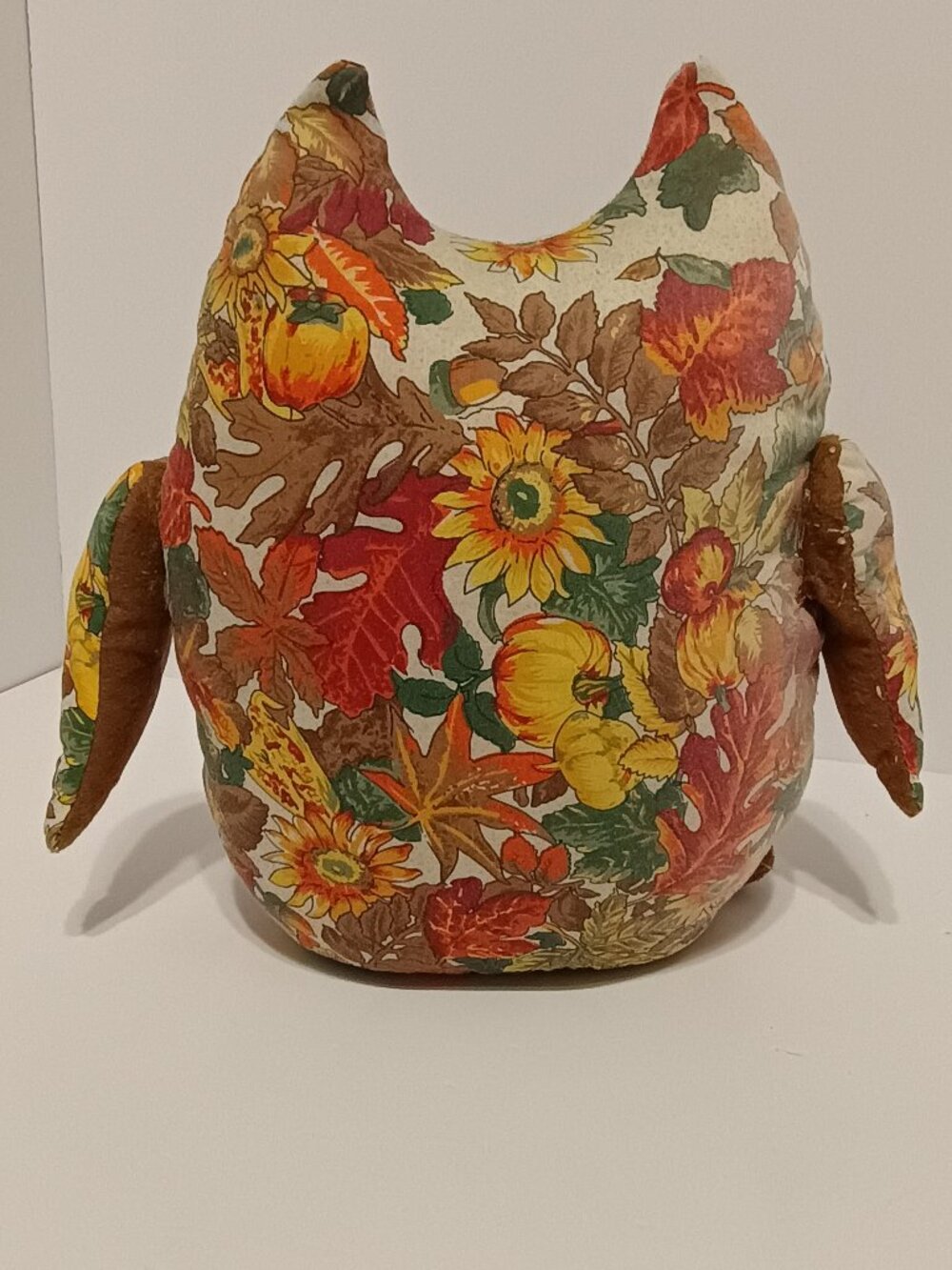 Fall Owl Weighted Autumn Floral Harvest Burlap Felt Farmhouse Decor - Picture 2 of 12